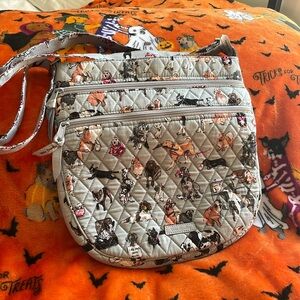 Vera Bradley Gray Crossbody Bag with Dog Print
